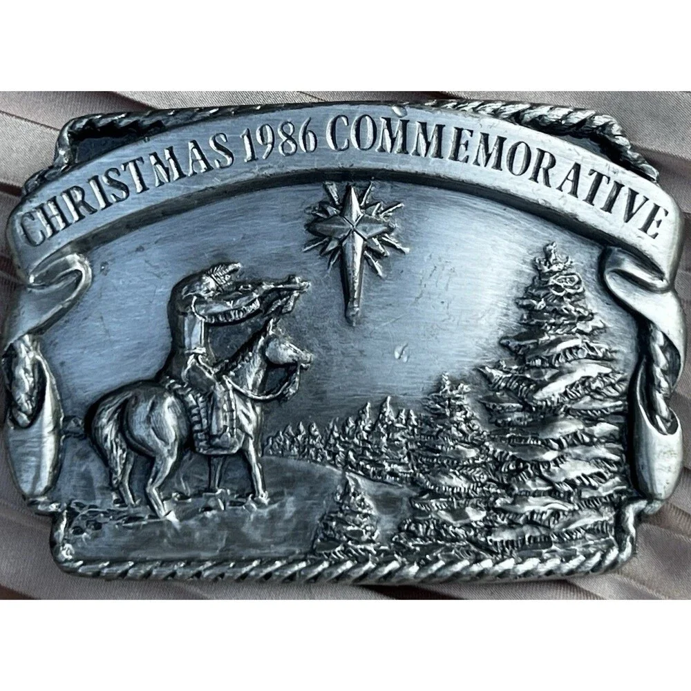 1986 Arroyo Grande Christmas Commemorative Belt Buckle LE #702/1000 USA